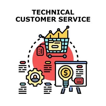 Technical customer service business process concept vector Illustrazione stock