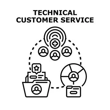 Technical customer service support and assistance system Stock Illustration