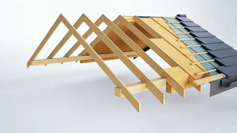 Technical cutaway of roof construction, constructive and technological layers. 動画素材 105085678