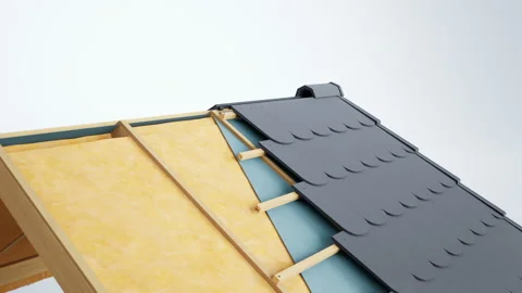 Technical cutaway of roof structure. 動画素材 111330336