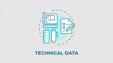Technical data blue concept icon animation Stock Footage 341023499