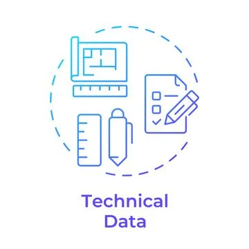 Technical data blue gradient concept icon 스톡 일러스트