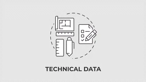Technical data line concept icon animation Stock Footage 340283336