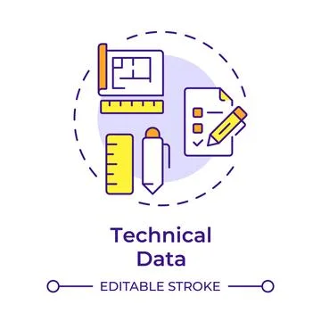 Technical data multi color concept icon Stock Illustration