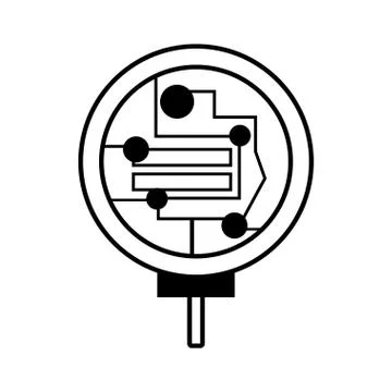 Technical data processor linear Stock Illustration