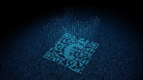 Technical data QR code and Euro, data identification イラスト素材