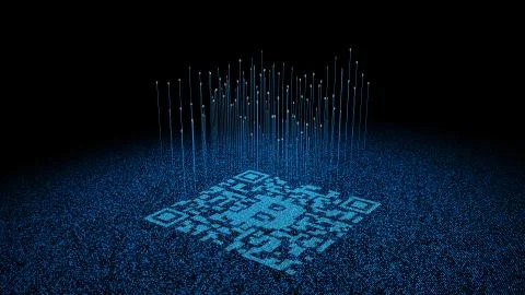 Technical data QR code and Bitcoin, data identification 스톡 일러스트