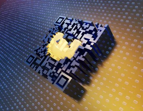 Technical data QR code and Euro, data identification Stock Illustration