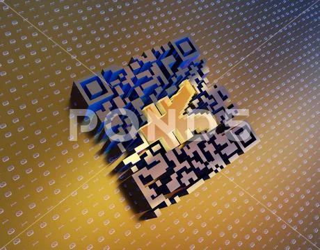 Technical data QR code and RMB, data identification ~ Clip Art #131157471