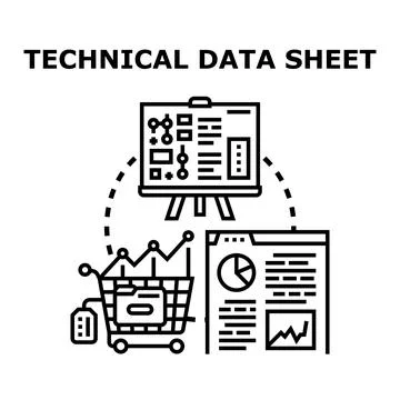 Technical data sheet information analysis marketing planning 스톡 일러스트