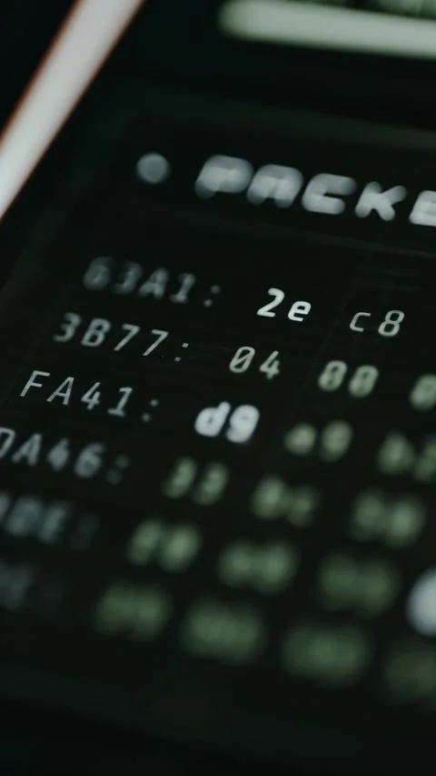 Technical Data Visualization, Hexadecimal Memory Codes Stock Footage 331129897