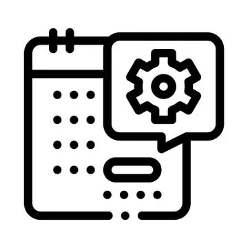 Technical day on calendar icon vector outline illustration 스톡 일러스트