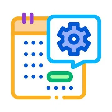 Technical day on calendar icon vector outline illustration 스톡 일러스트