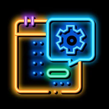 Technical day on calendar neon glow icon illustration Stock Illustration