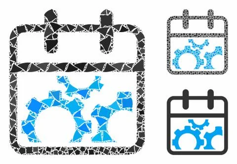 Technical day Composition Icon of Rugged Elements Illustrazione stock