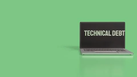 The Technical debt on notebook for Business concept 3d rendering. Stock Illustration