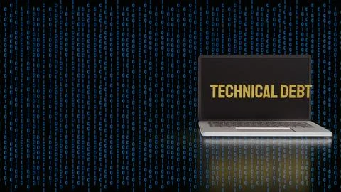 The Technical debt on notebook for Business concept 3d rendering. Stock Illustration