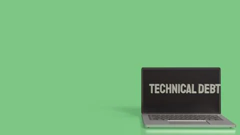 The Technical debt on notebook for Business concept 3d rendering. Stock Illustration