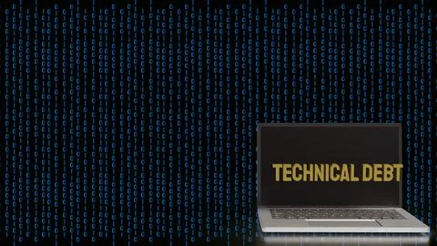 The Technical debt on notebook for Business concept 3d rendering. Stock Illustration