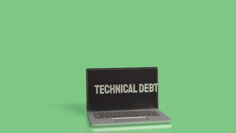 The Technical debt on notebook for Business concept 3d rendering. Stock Illustration