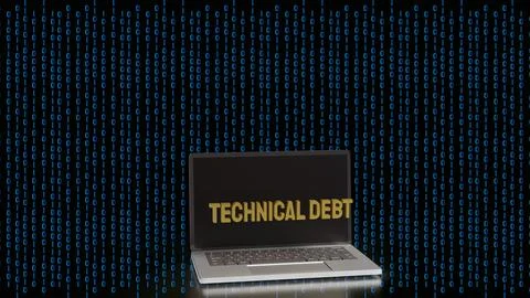 The Technical debt on notebook for Business concept 3d rendering. Stock Illustration