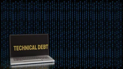 The Technical debt on notebook for Business concept 3d rendering. Stock Photos