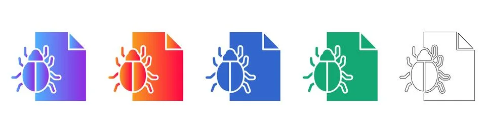 Technical Debugging Document Icons 스톡 일러스트