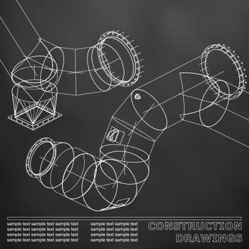 Technical design. Cover, banner, flyer Illustrazione stock
