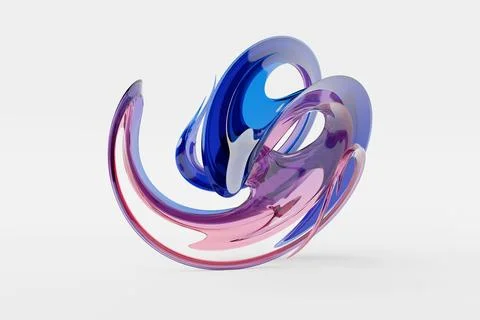 Technical design with a variety of colorful elements. Abstract 3D  illustrati Illustrazione stock