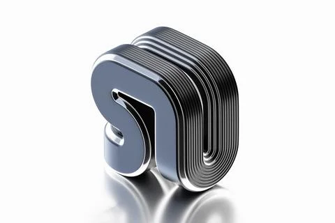 Technical design with a variety of silver elements. Abstract 3D  illustration Foto stock