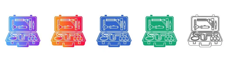 Technical Diagnostic Kit Icons Stock-Illustration