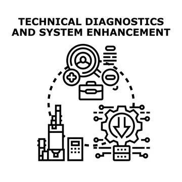 Technical diagnostics and system enhancement concept illustration Illustration
