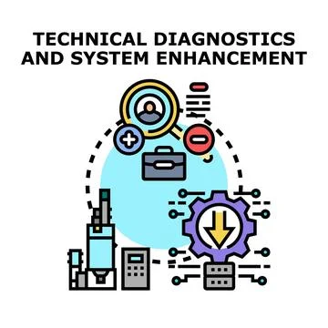 Technical diagnostics and system enhancement concept illustration Illustrazione stock