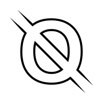 Technical diameter symbol circle line machining engineering drafting notation Stock Illustration