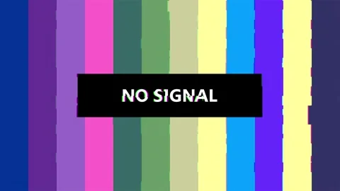 Technical difficulties on no signal screen with glitch effect Stock Footage 328064452