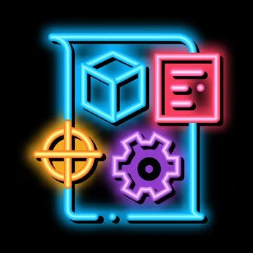 Technical dispatch neon glow icon illustration Stock Illustration