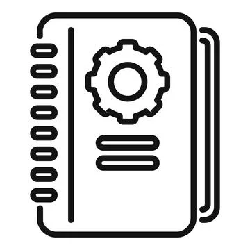 Technical document icon outline vector. Manual paper Stock Illustration