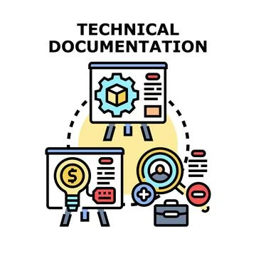 Technical documentation creating product processes Stockillustratie