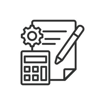 Technical Documentation, icon in line design. User manual, instructions Stock Illustration