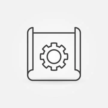 Technical documentation thin line vector concept icon Stockillustratie