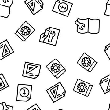 Technical Documentation Vector Seamless Pattern Stock Illustration