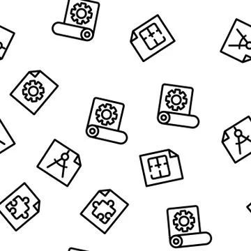 Technical Documentation Vector Seamless Pattern イラスト素材