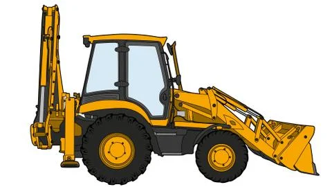 Technical draw of tractor Stock Illustration