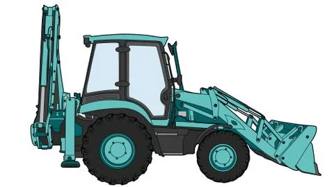Technical draw of tractor Stock Illustration