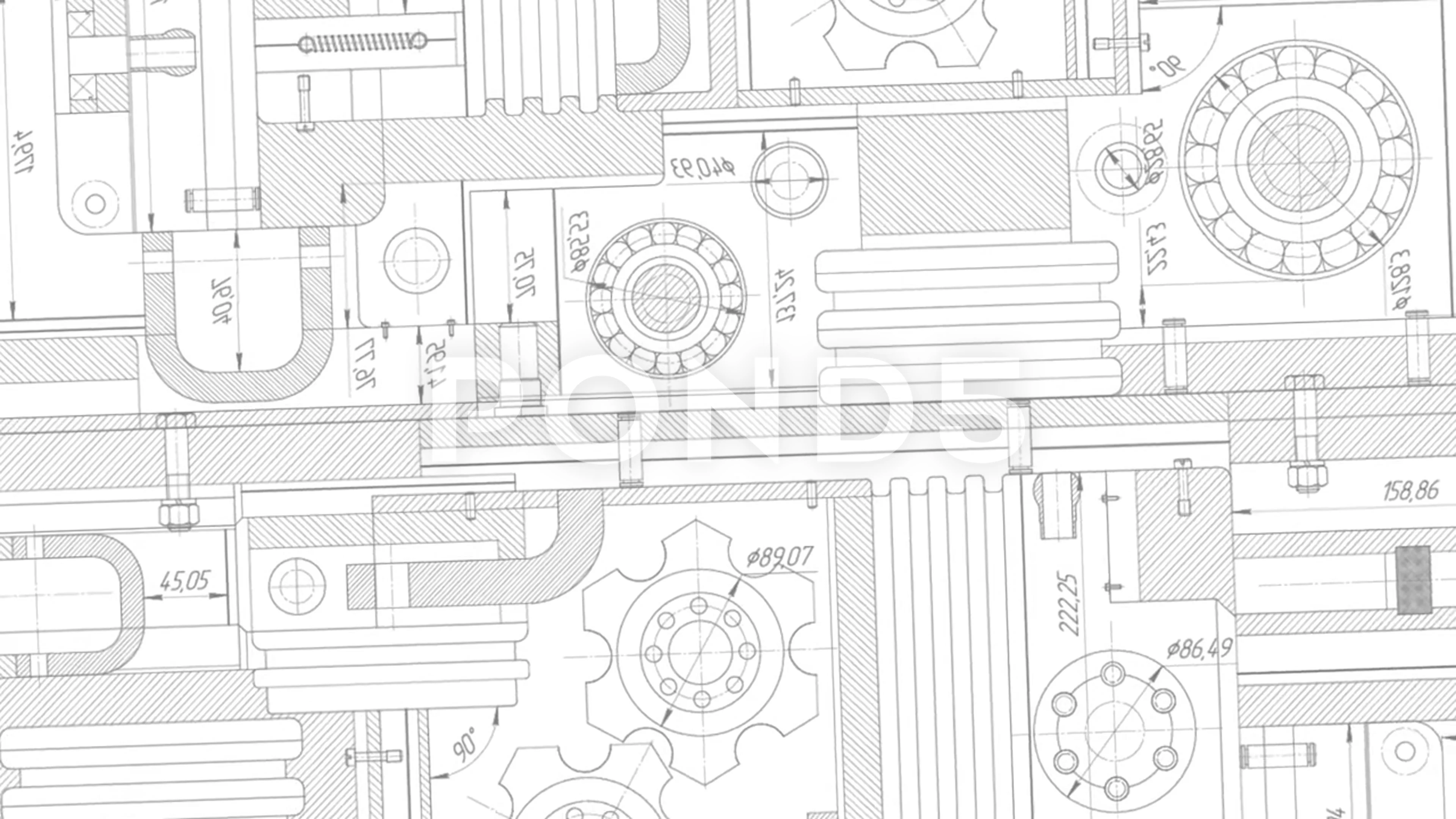 Mechanical engineering drawings on white Vector Image
