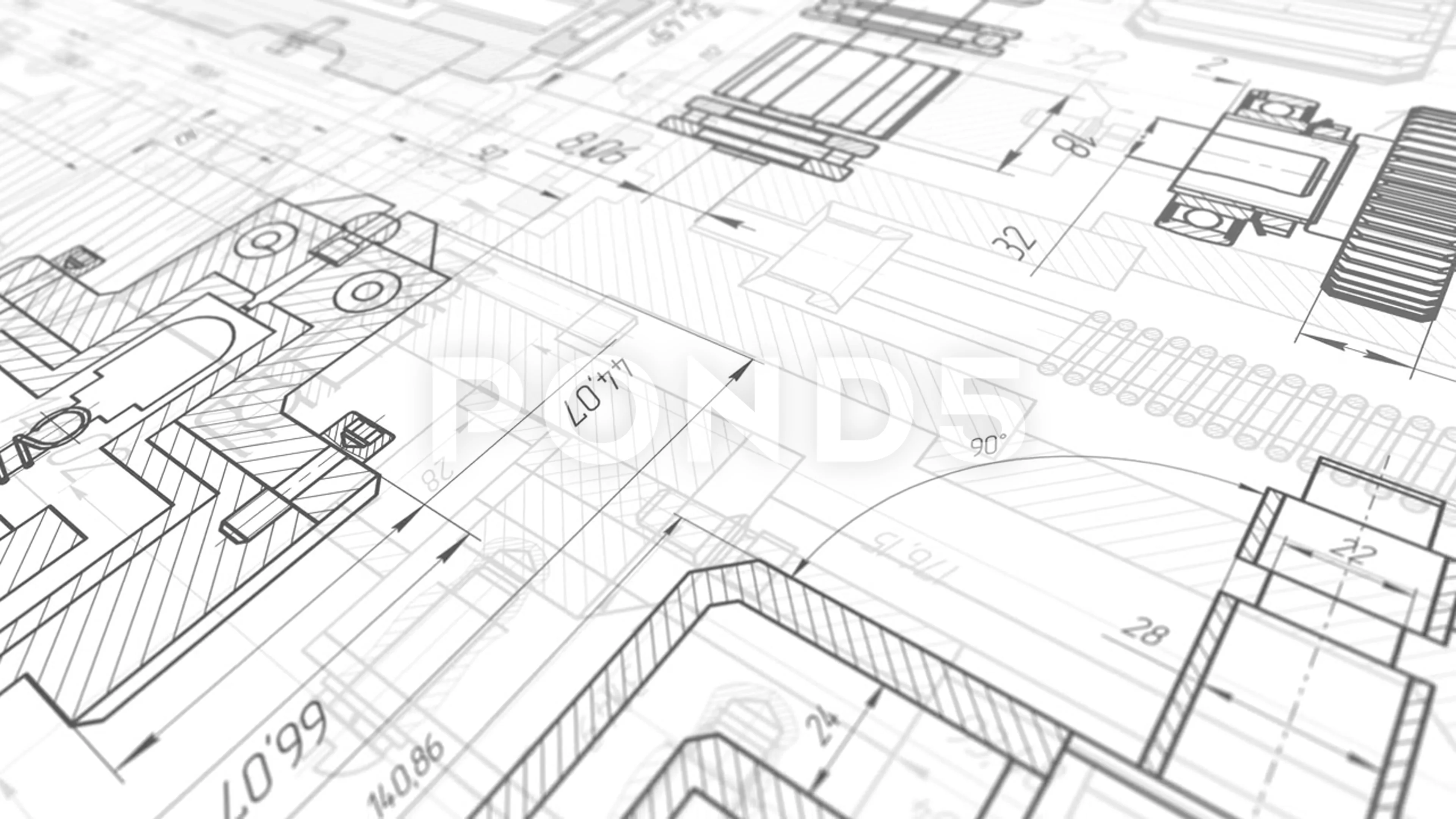 Technical Drawing White Background Widescreen Technology Background Mechanical  Engineering Vector Stock Vector by ©Aleks49011 347178774
