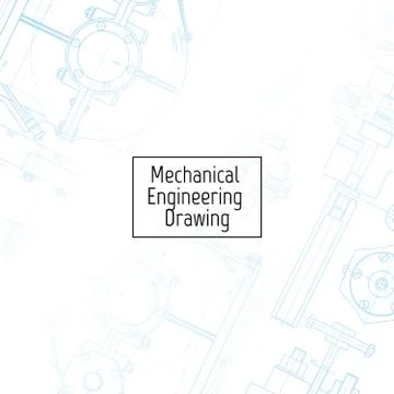 Technical drawing background . Mechanical Engineering drawing. Engine line Illustrazione stock