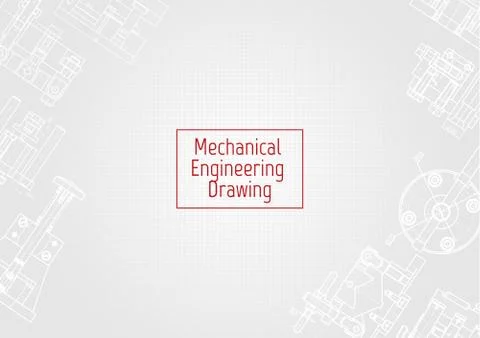 Technical drawing background . Mechanical Engineering drawing. Engine line Illustrazione stock