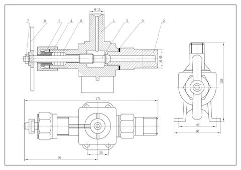 Technical drawing as background. Plan of mechanism Stock Illustration