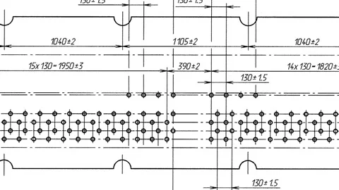 Technical drawing. Drawing of technical detail in motion. Mechanical Engineering Stock Footage 281489088